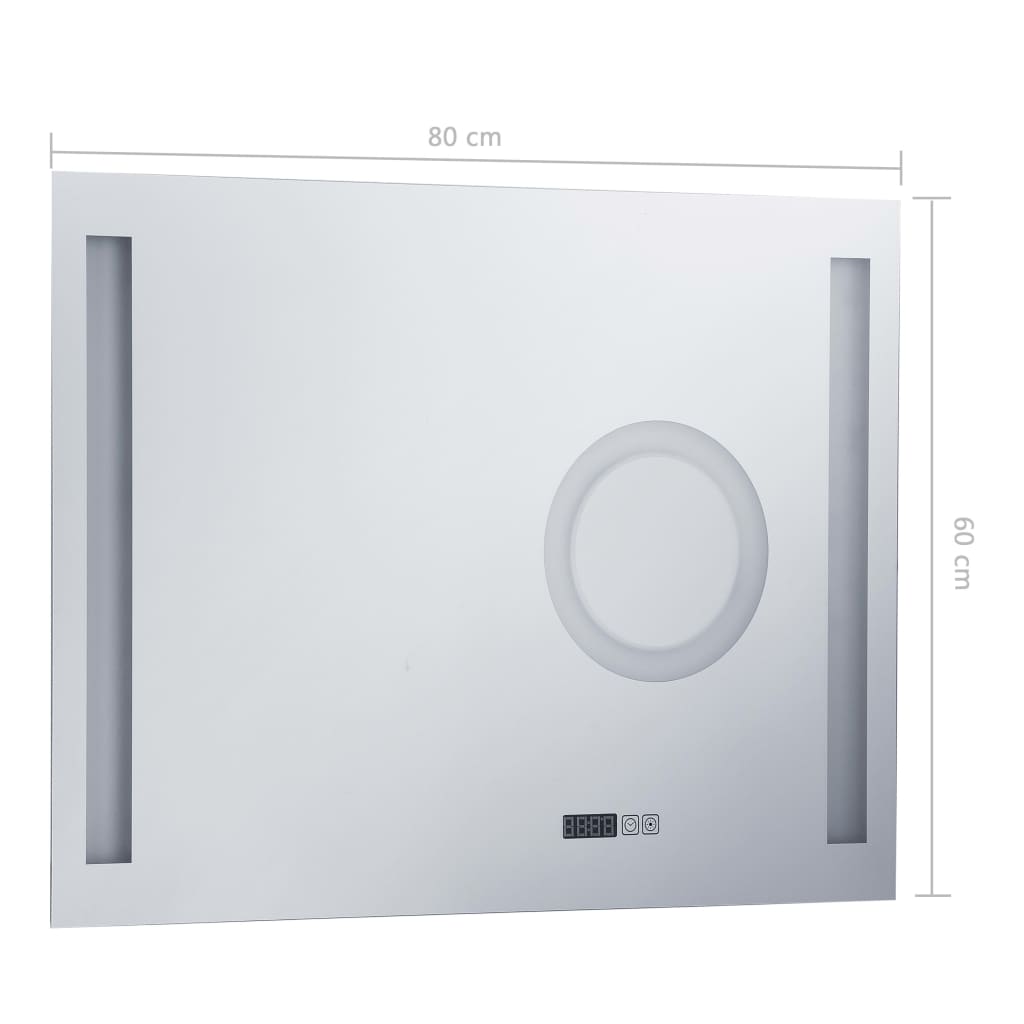 Badkamerspiegel LED met aanraaksensor 80x60 cm is nu te koop bij PeponiXL, paradijselijk wonen!
