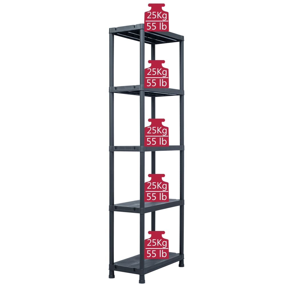 Opbergrek 125 kg 60x30x180 cm kunststof zwart is nu te koop bij PeponiXL, paradijselijk wonen!