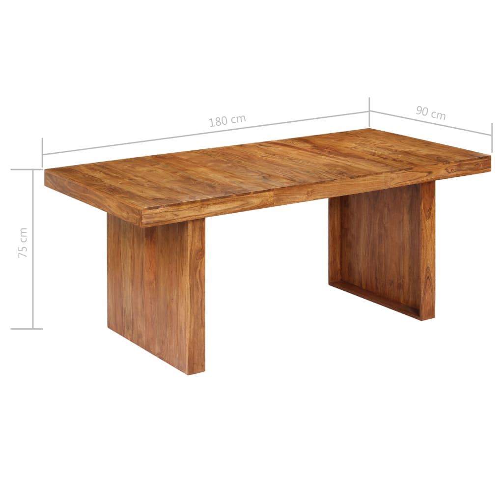 Eettafel 180x90x75 cm massief acaciahout is nu te koop bij PeponiXL, paradijselijk wonen!