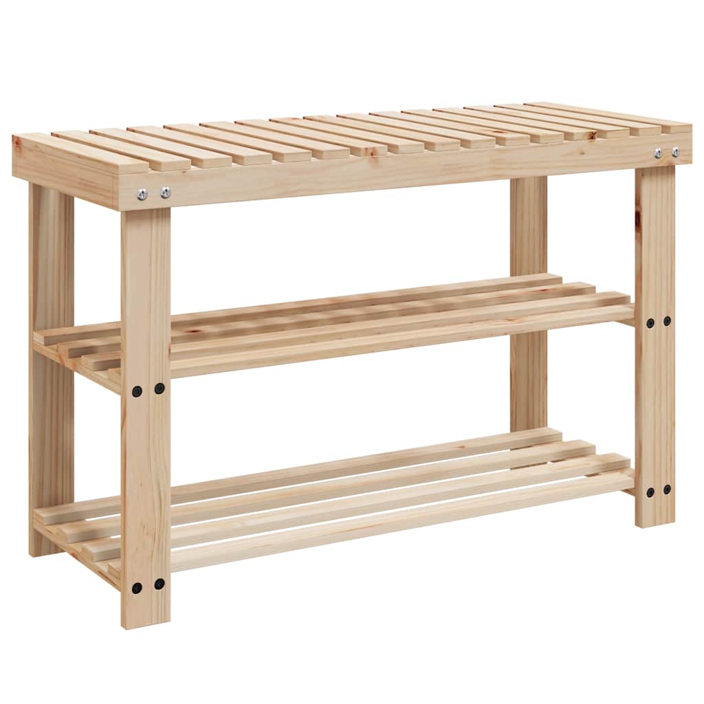 Schoenenrekken met bank 2 st massief hout is nu te koop bij PeponiXL, paradijselijk wonen!