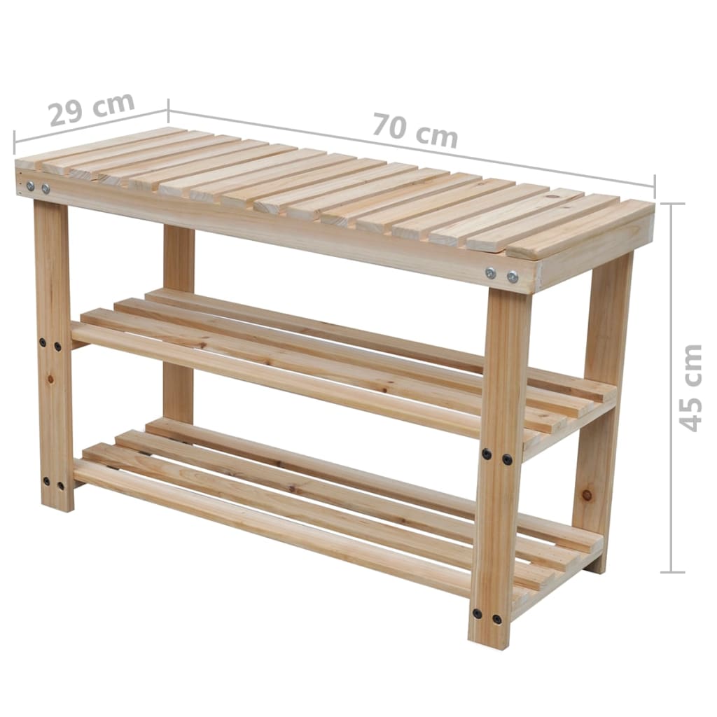 Schoenenrekken met bank 2 st massief hout is nu te koop bij PeponiXL, paradijselijk wonen!