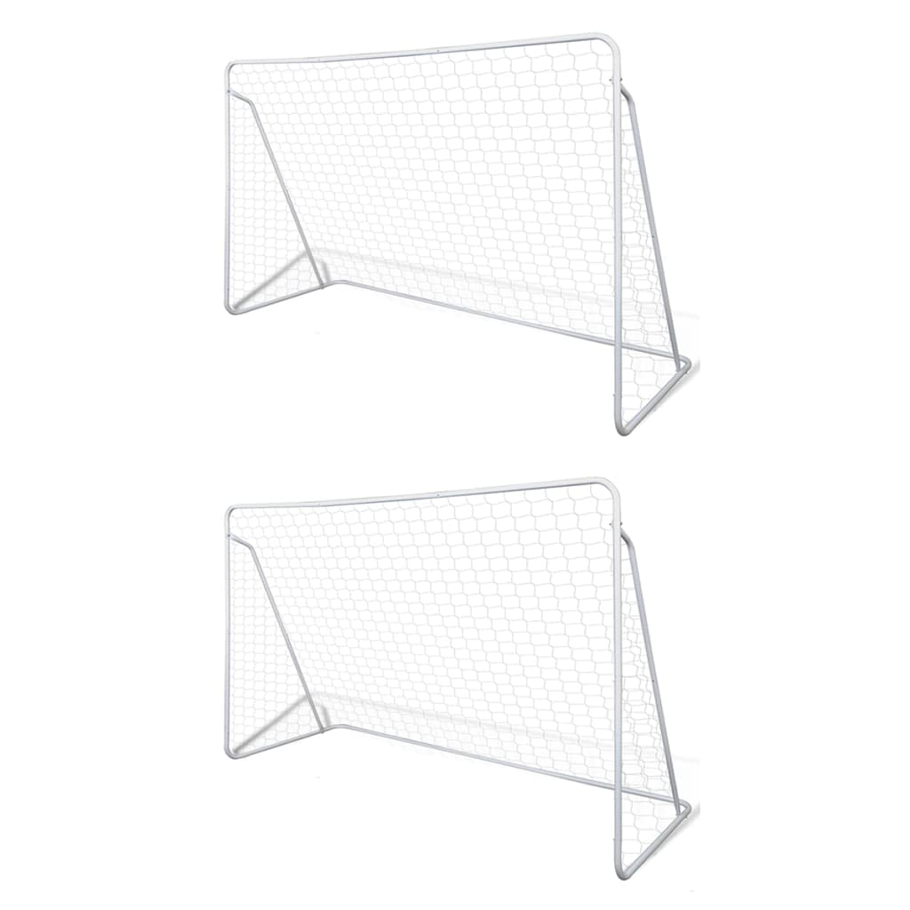 Voetbalgoals 2 st 240x90x150 cm staal is nu te koop bij PeponiXL, paradijselijk wonen!