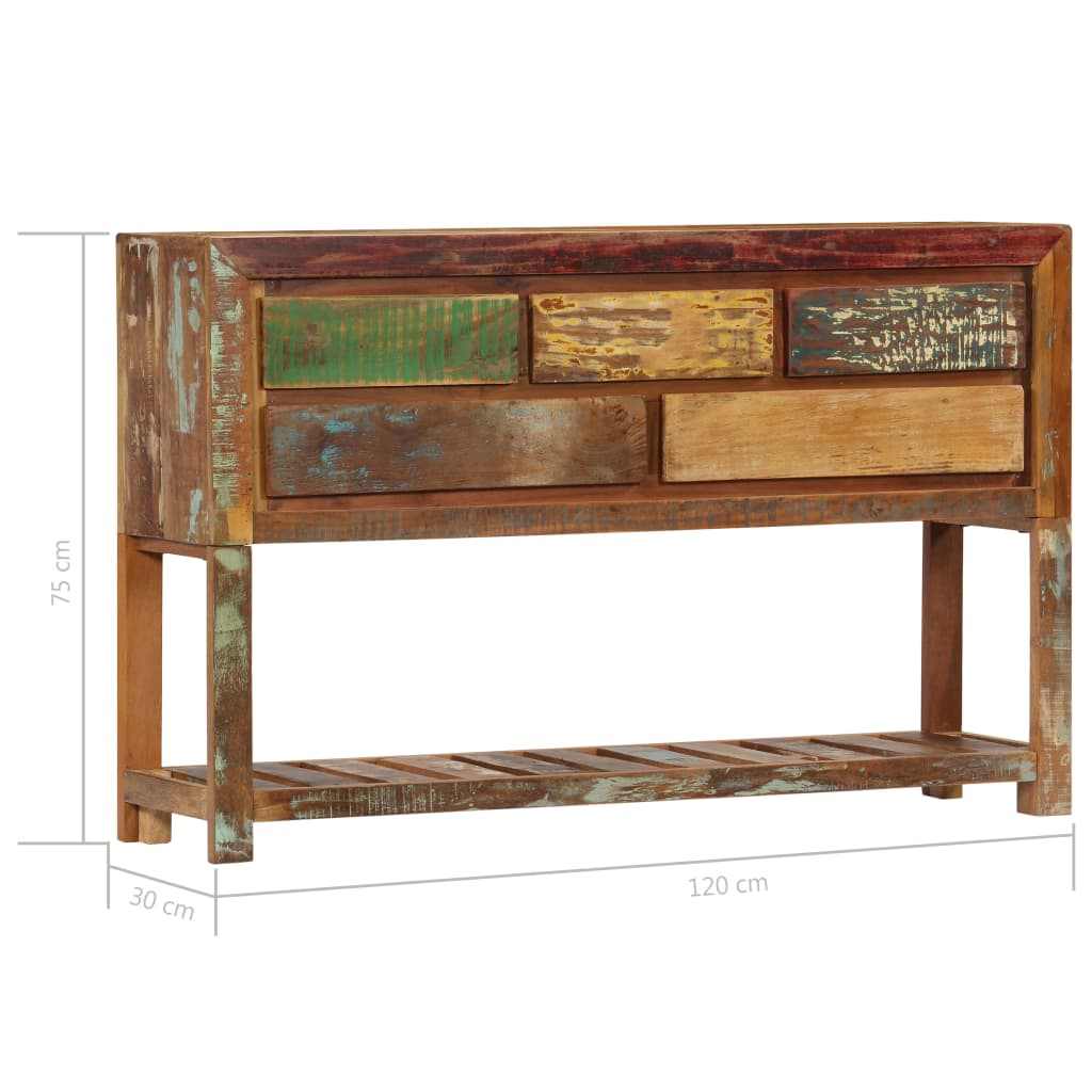 Dressoir 120x30x75 cm massief gerecycled hout is nu te koop bij PeponiXL, paradijselijk wonen!