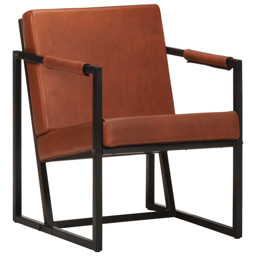 Fauteuil echt leer bruin is nu te koop bij PeponiXL, paradijselijk wonen!