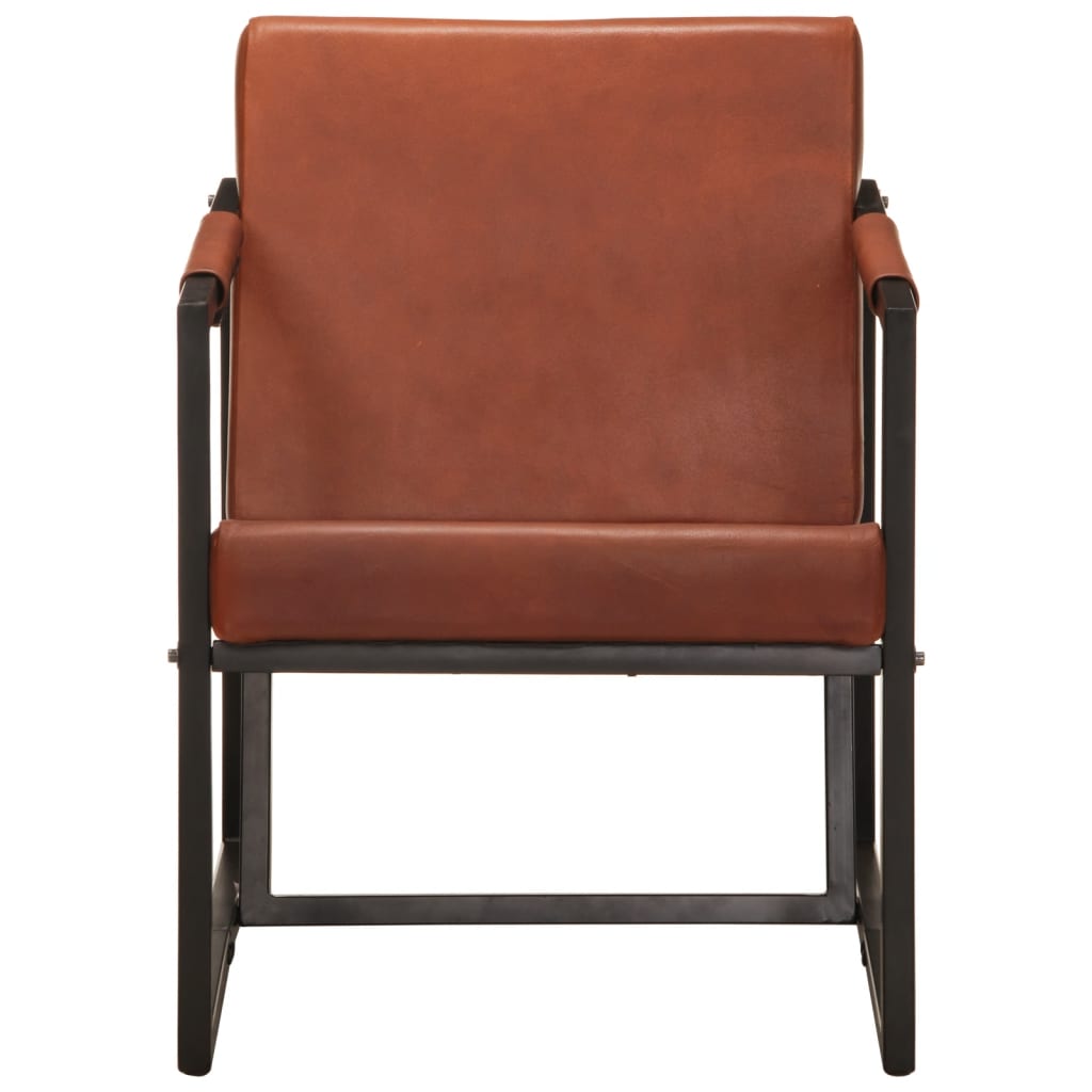 Fauteuil echt leer bruin is nu te koop bij PeponiXL, paradijselijk wonen!