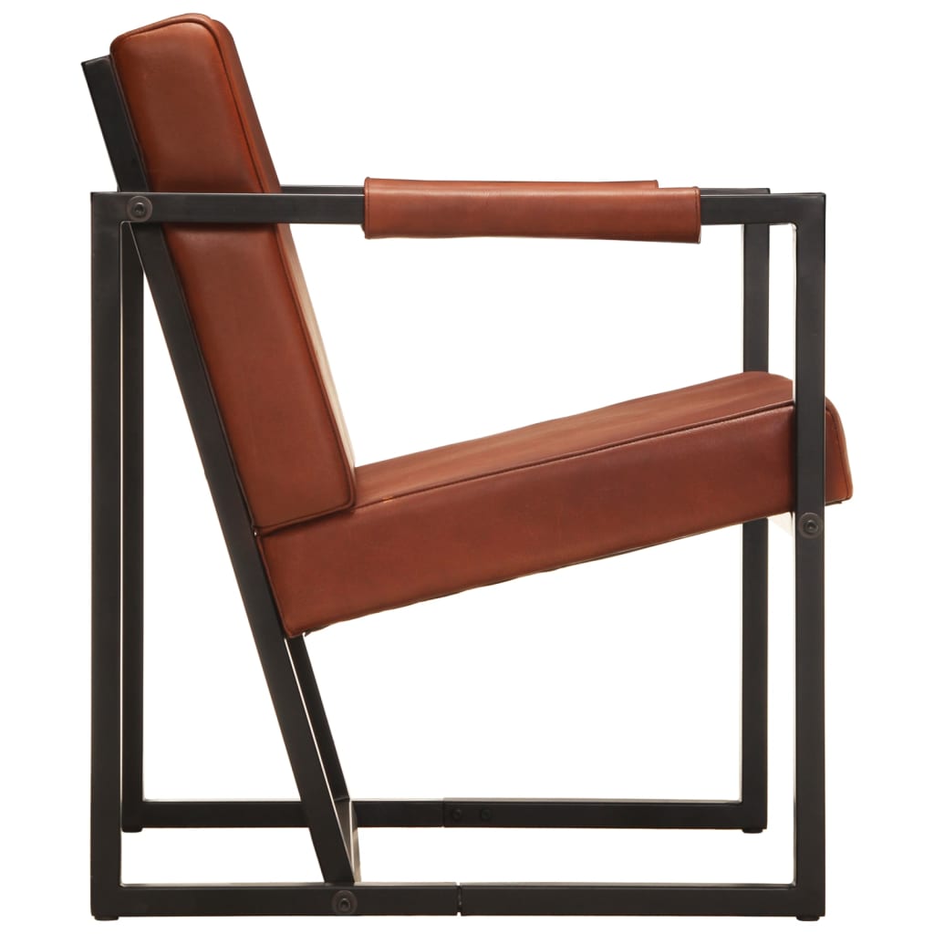 Fauteuil echt leer bruin is nu te koop bij PeponiXL, paradijselijk wonen!