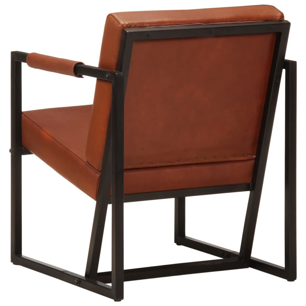 Fauteuil echt leer bruin is nu te koop bij PeponiXL, paradijselijk wonen!
