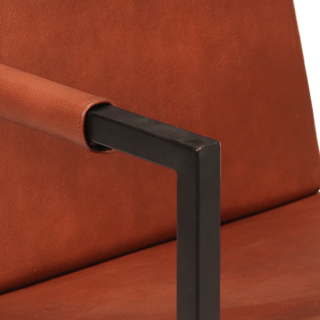 Fauteuil echt leer bruin is nu te koop bij PeponiXL, paradijselijk wonen!