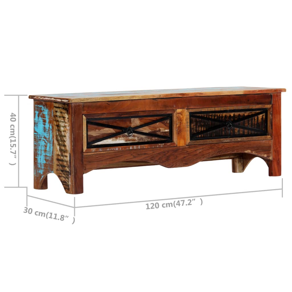 Tv-meubel 120x30x40 cm massief gerecycled hout is nu te koop bij PeponiXL, paradijselijk wonen!