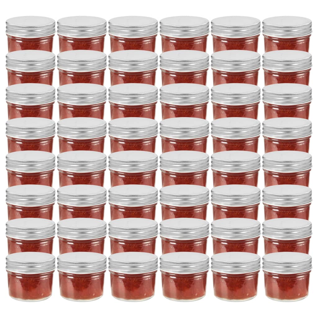 Jampotten met zilverkleurige deksels 48 st 110 ml glas is nu te koop bij PeponiXL, paradijselijk wonen!