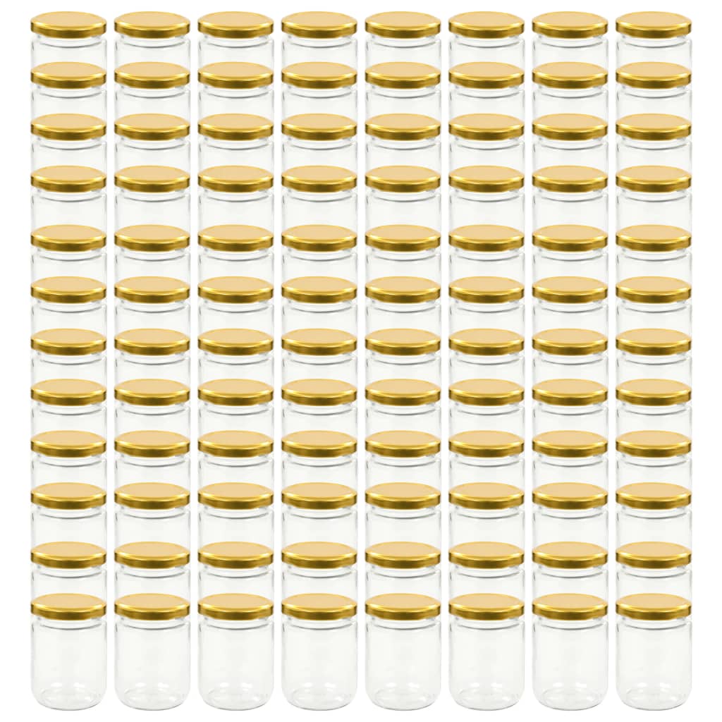 Jampotten met goudkleurige deksels 96 st 230 ml glas is nu te koop bij PeponiXL, paradijselijk wonen!