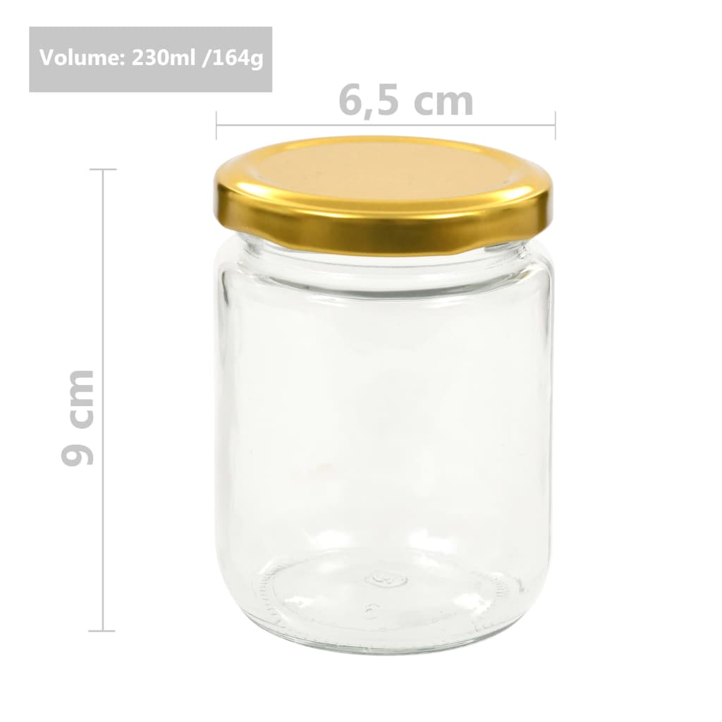 Jampotten met goudkleurige deksels 96 st 230 ml glas is nu te koop bij PeponiXL, paradijselijk wonen!