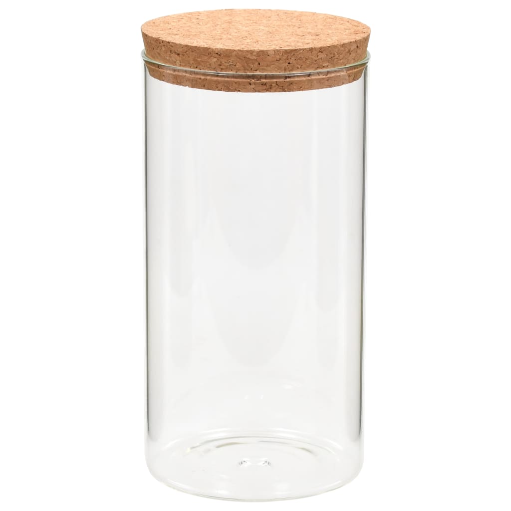 Opbergpotten met kurken deksel 6 st 1400 ml glas is nu te koop bij PeponiXL, paradijselijk wonen!