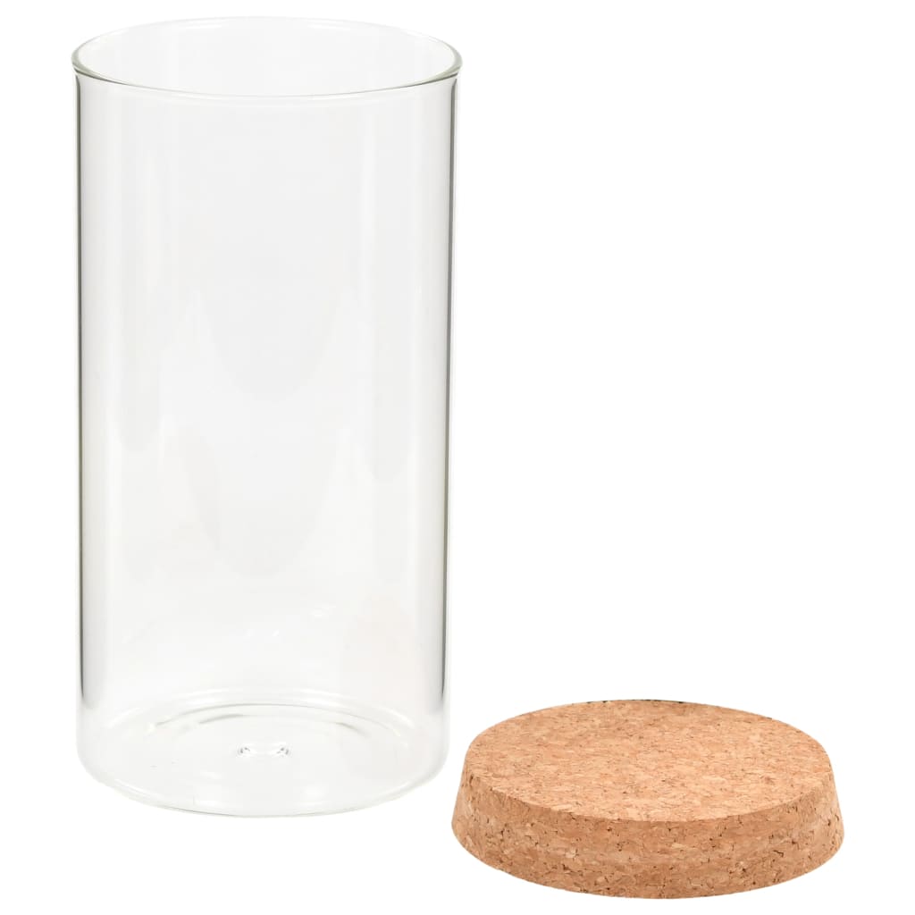 Opbergpotten met kurken deksel 6 st 1400 ml glas is nu te koop bij PeponiXL, paradijselijk wonen!
