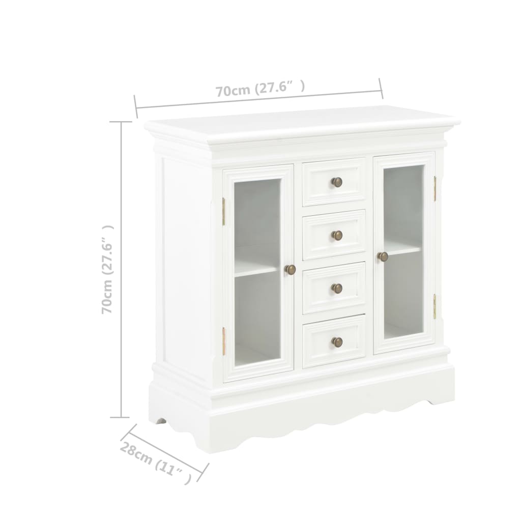 Dressoir 70x28x70 cm massief grenenhout wit is nu te koop bij PeponiXL, paradijselijk wonen!