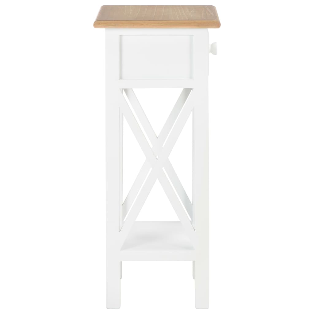 Bijzettafel 27x27x65,5 cm hout wit is nu te koop bij PeponiXL, paradijselijk wonen!