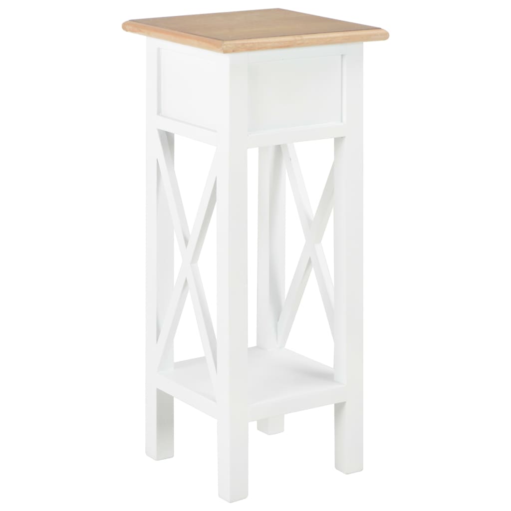 Bijzettafel 27x27x65,5 cm hout wit is nu te koop bij PeponiXL, paradijselijk wonen!