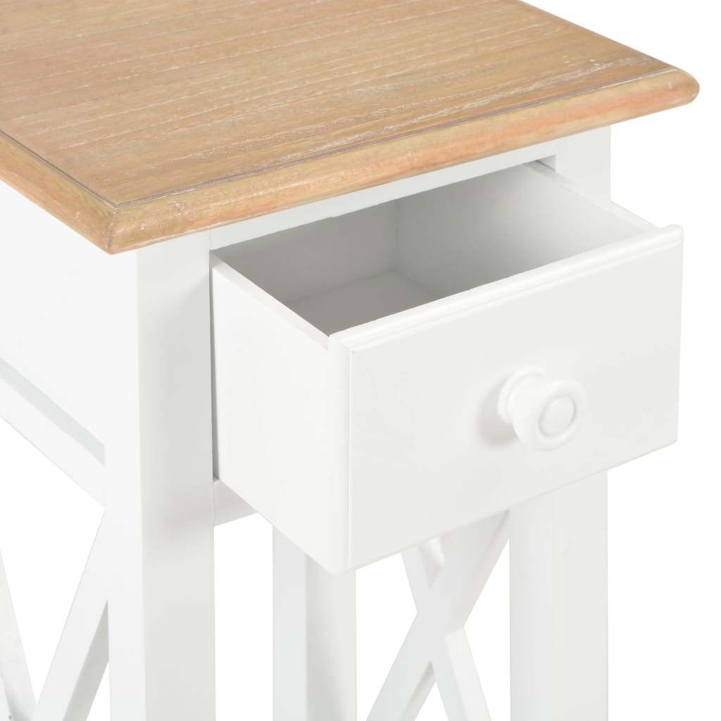 Bijzettafel 27x27x65,5 cm hout wit is nu te koop bij PeponiXL, paradijselijk wonen!