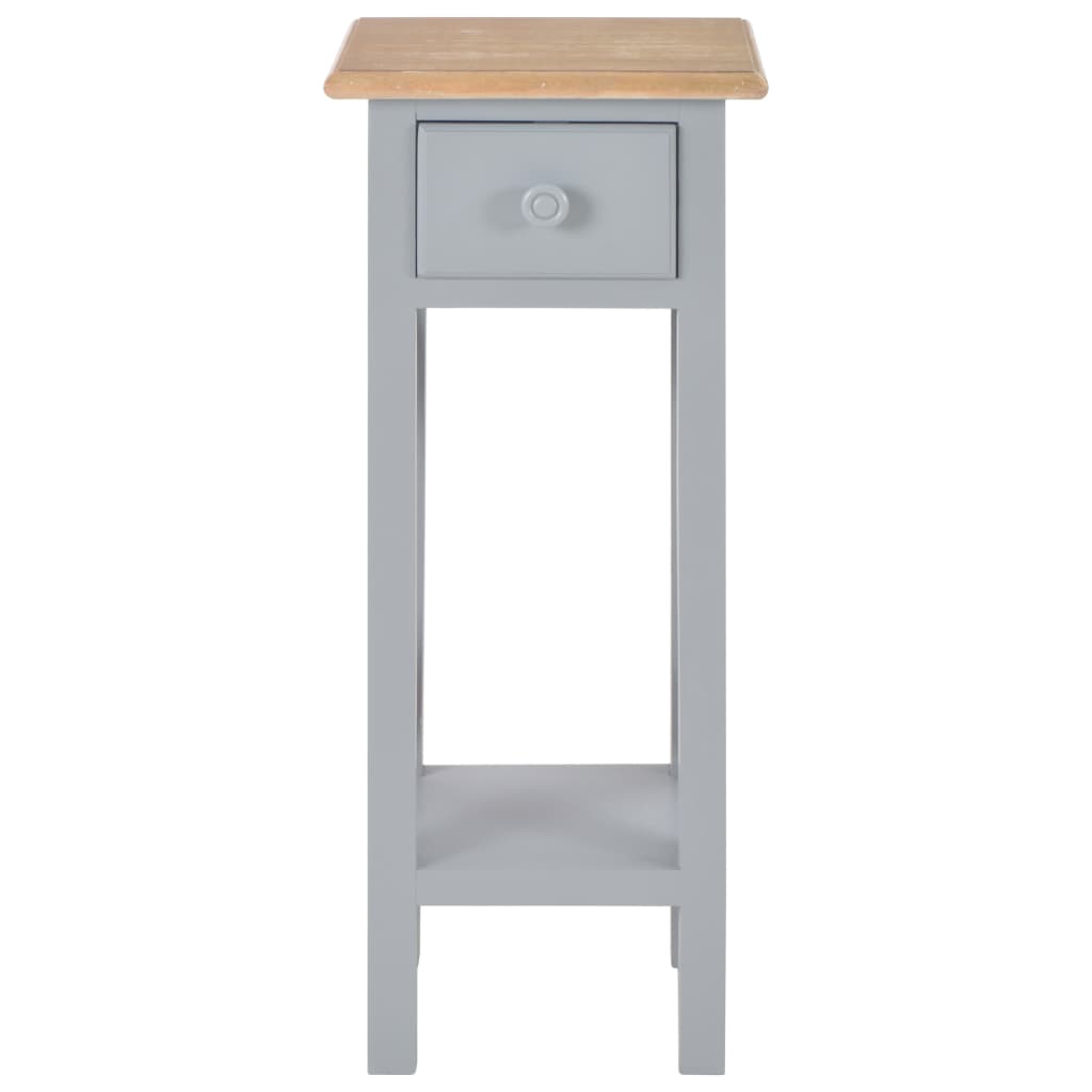 Bijzettafel 27x27x65,5 cm hout grijs is nu te koop bij PeponiXL, paradijselijk wonen!
