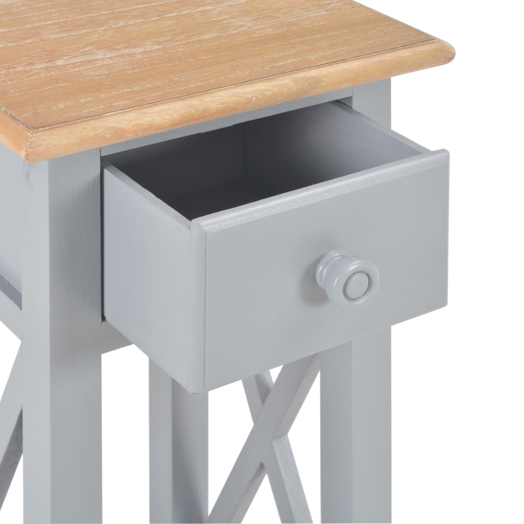 Bijzettafel 27x27x65,5 cm hout grijs is nu te koop bij PeponiXL, paradijselijk wonen!