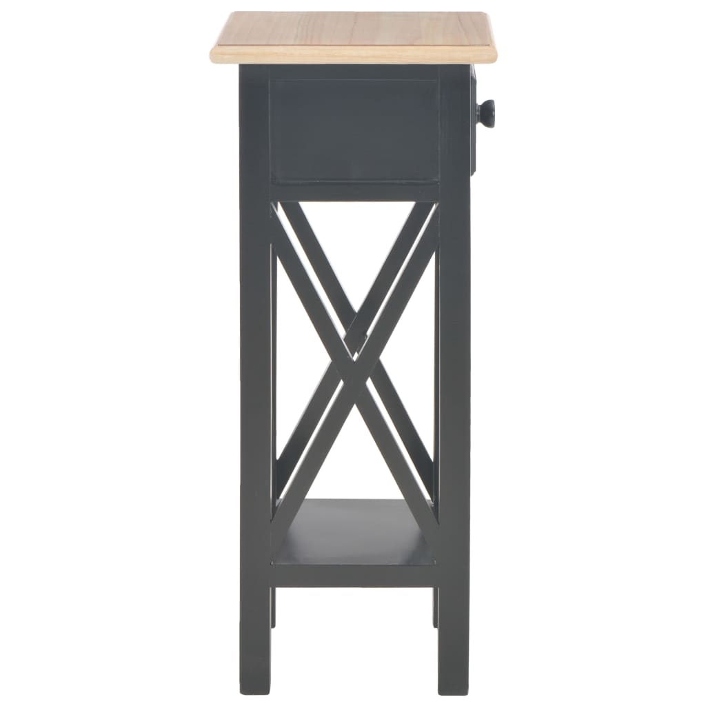 Bijzettafel 27x27x65,5 cm hout zwart is nu te koop bij PeponiXL, paradijselijk wonen!