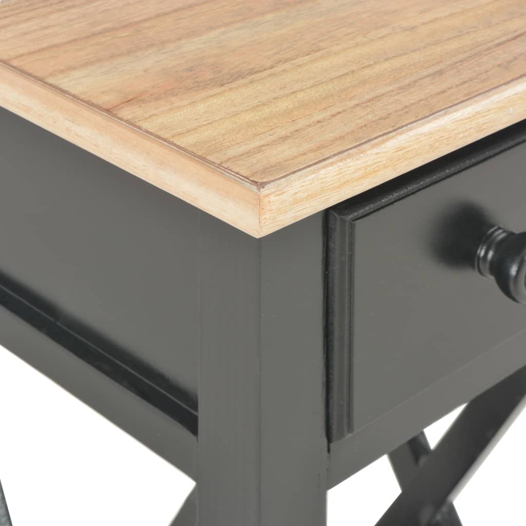 Bijzettafel 27x27x65,5 cm hout zwart is nu te koop bij PeponiXL, paradijselijk wonen!
