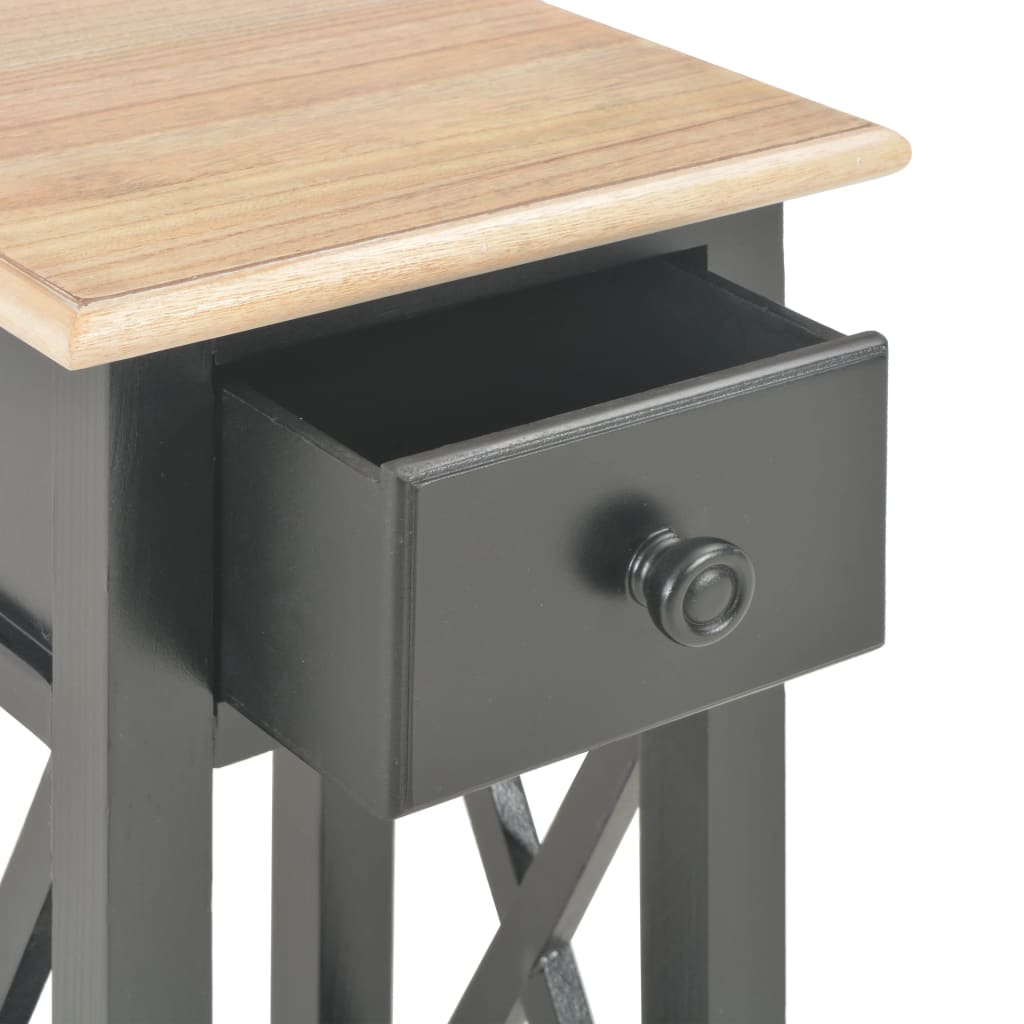 Bijzettafel 27x27x65,5 cm hout zwart is nu te koop bij PeponiXL, paradijselijk wonen!