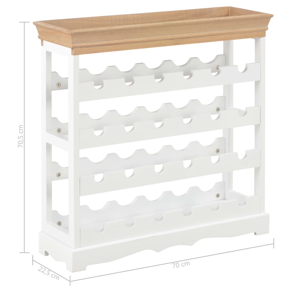 Wijnkast 70x22,5x70,5 cm MDF wit is nu te koop bij PeponiXL, paradijselijk wonen!