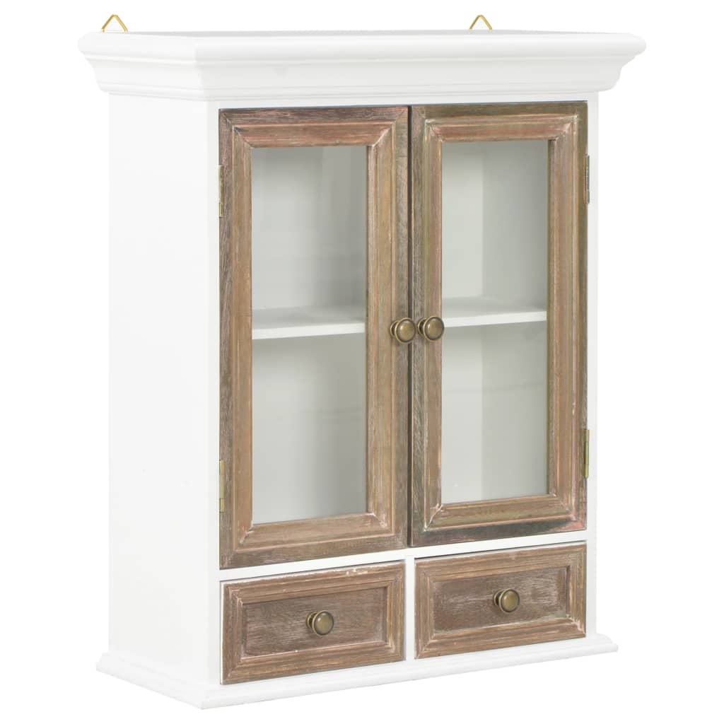 Wandkast 49x22x59 cm bewerkt hout wit is nu te koop bij PeponiXL, paradijselijk wonen!