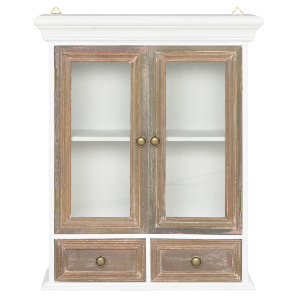 Wandkast 49x22x59 cm bewerkt hout wit is nu te koop bij PeponiXL, paradijselijk wonen!