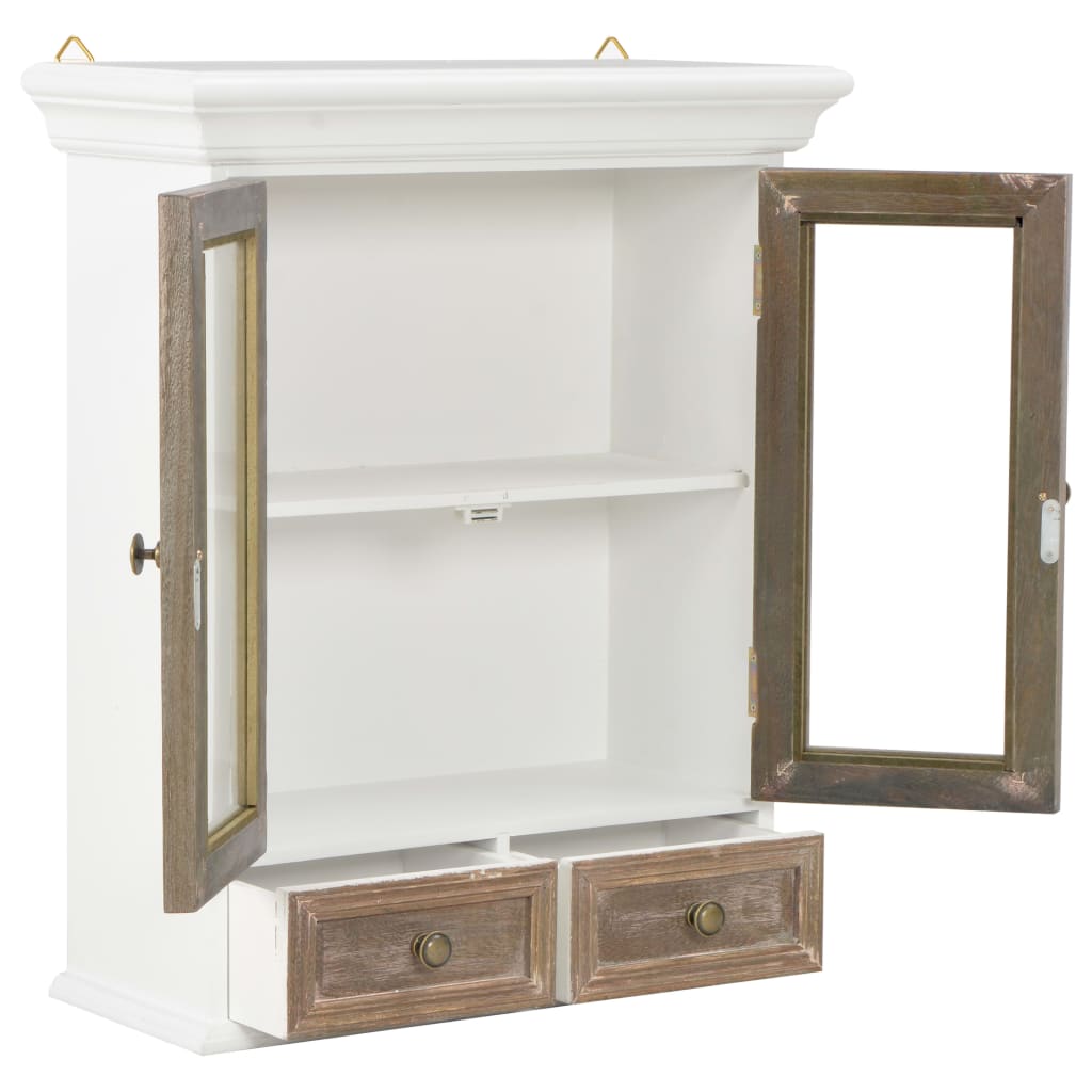 Wandkast 49x22x59 cm bewerkt hout wit is nu te koop bij PeponiXL, paradijselijk wonen!