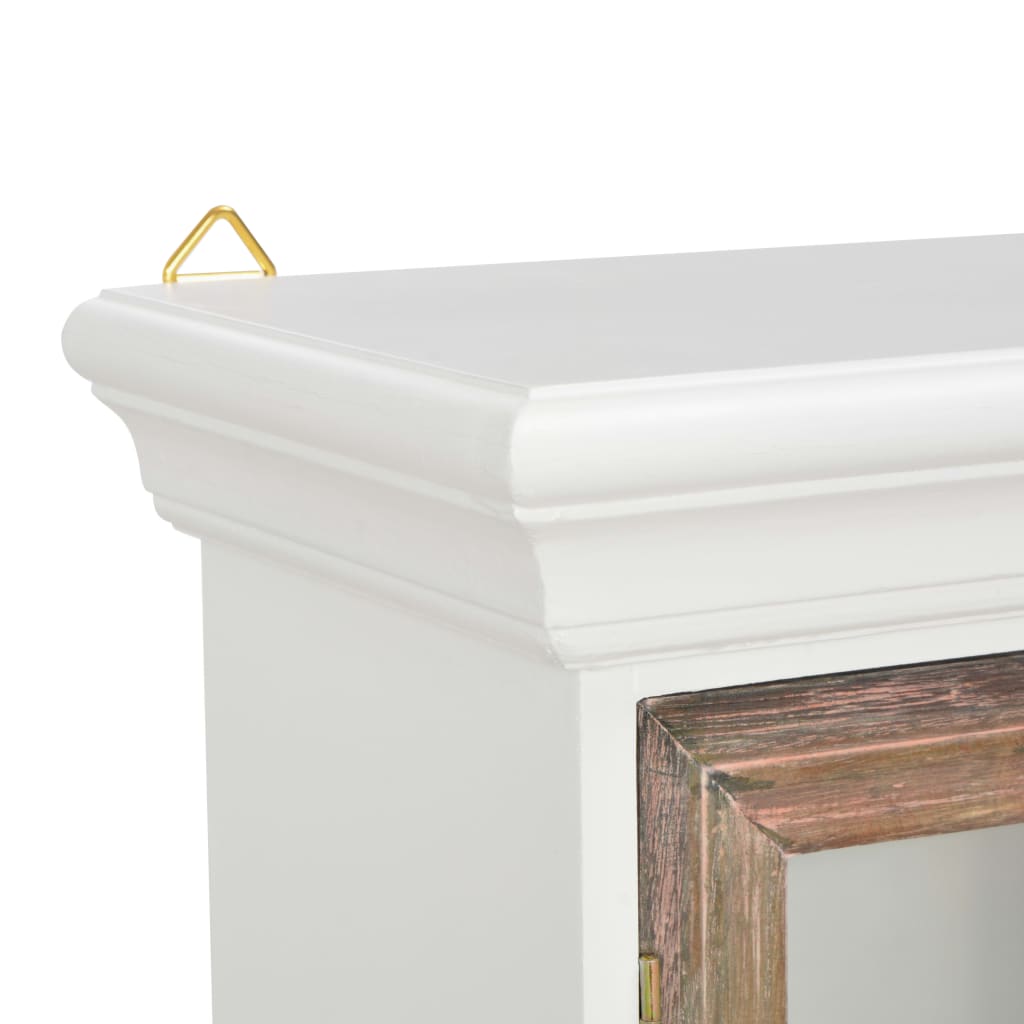 Wandkast 49x22x59 cm bewerkt hout wit is nu te koop bij PeponiXL, paradijselijk wonen!