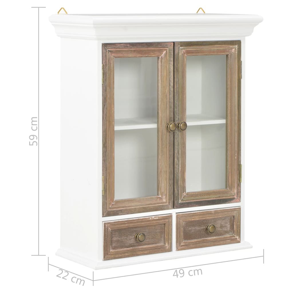 Wandkast 49x22x59 cm bewerkt hout wit is nu te koop bij PeponiXL, paradijselijk wonen!