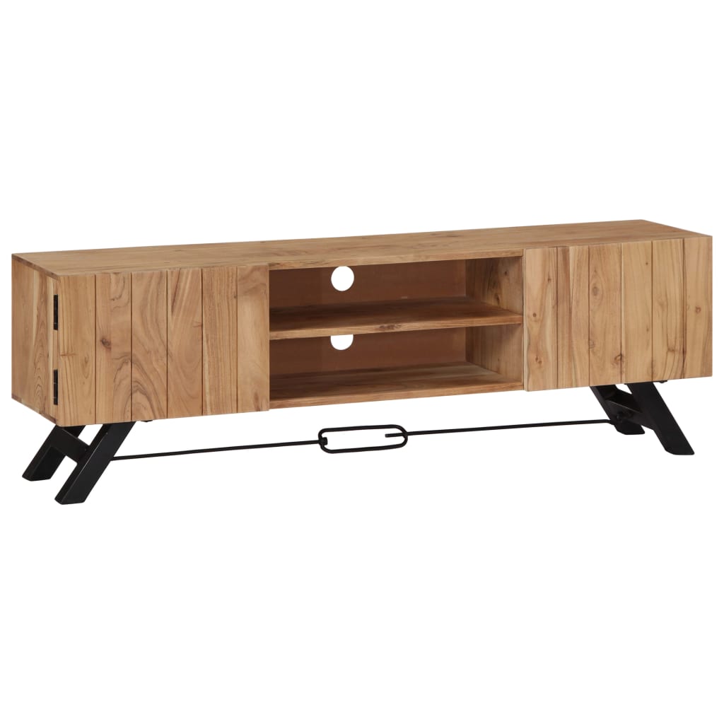 Tv-meubel 140x30x45 cm massief acaciahout is nu te koop bij PeponiXL, paradijselijk wonen!