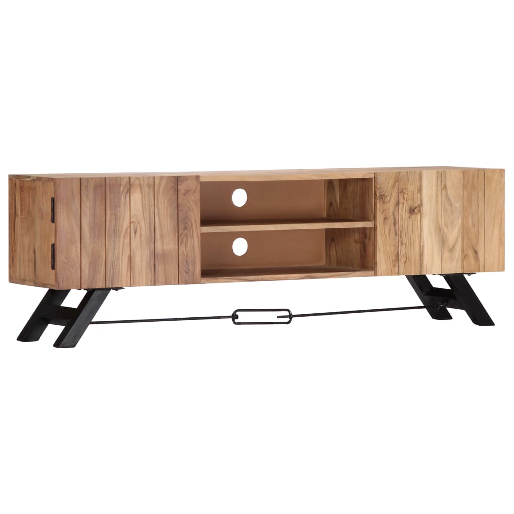Tv-meubel 140x30x45 cm massief acaciahout is nu te koop bij PeponiXL, paradijselijk wonen!