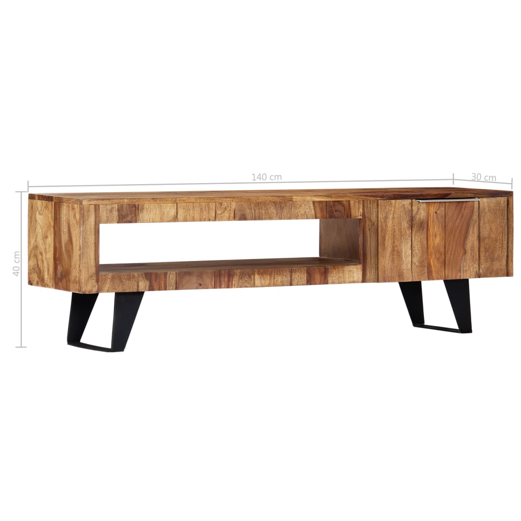 Tv meubel 140x30x40 massief acaciahout is nu te koop bij PeponiXL, paradijselijk wonen!