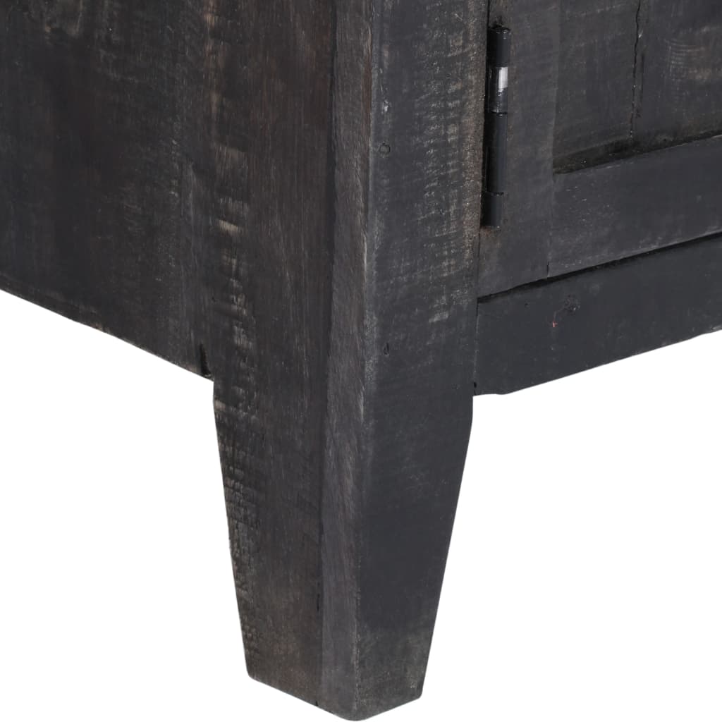 Tv-meubel 118x30x40 cm massief mangohout zwart is nu te koop bij PeponiXL, paradijselijk wonen!