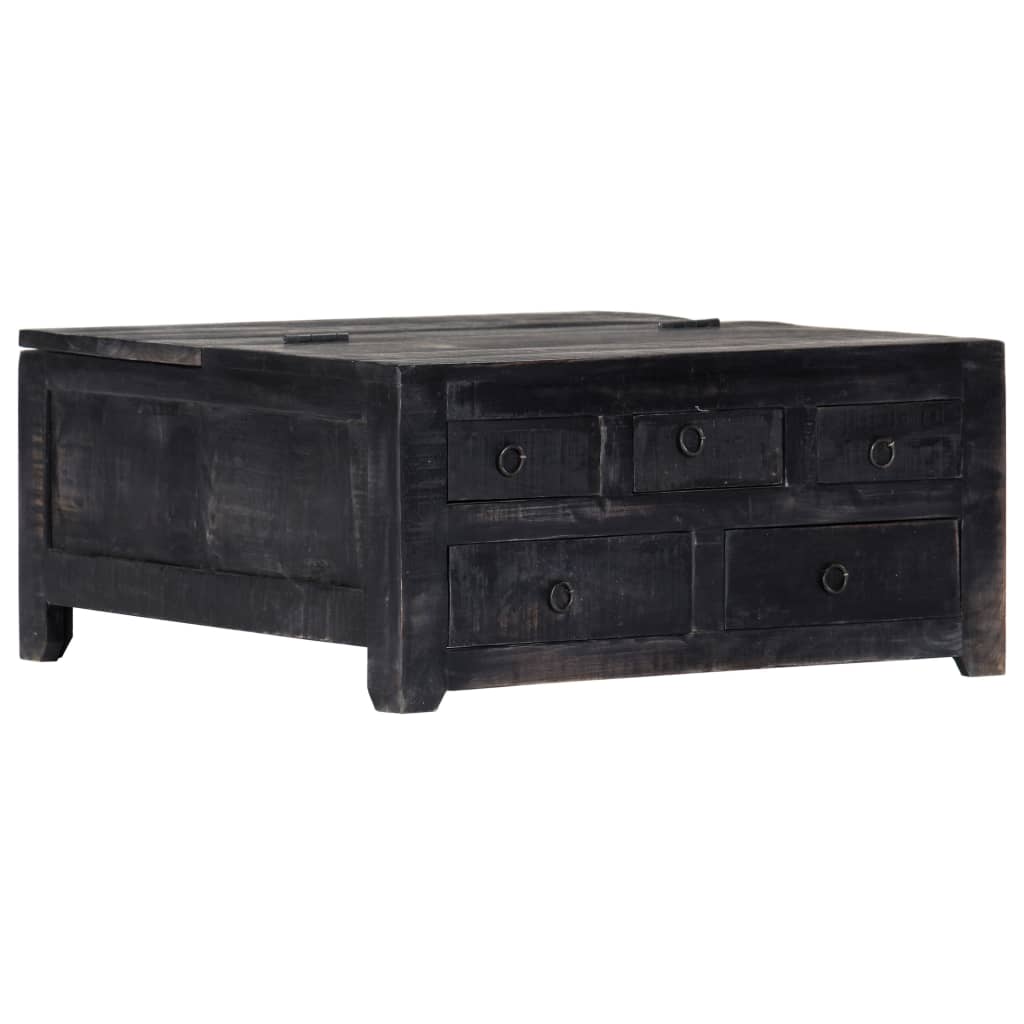 Salontafel 65x65x30 cm massief mangohout zwart is nu te koop bij PeponiXL, paradijselijk wonen!