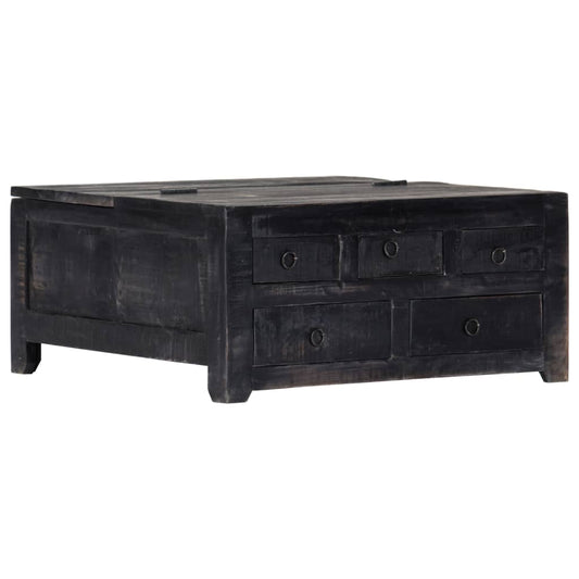 Salontafel 65x65x30 cm massief mangohout zwart is nu te koop bij PeponiXL, paradijselijk wonen!