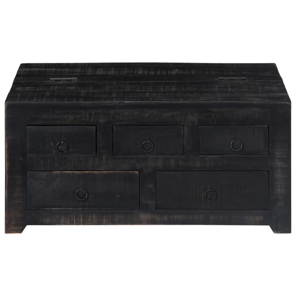 Salontafel 65x65x30 cm massief mangohout zwart is nu te koop bij PeponiXL, paradijselijk wonen!