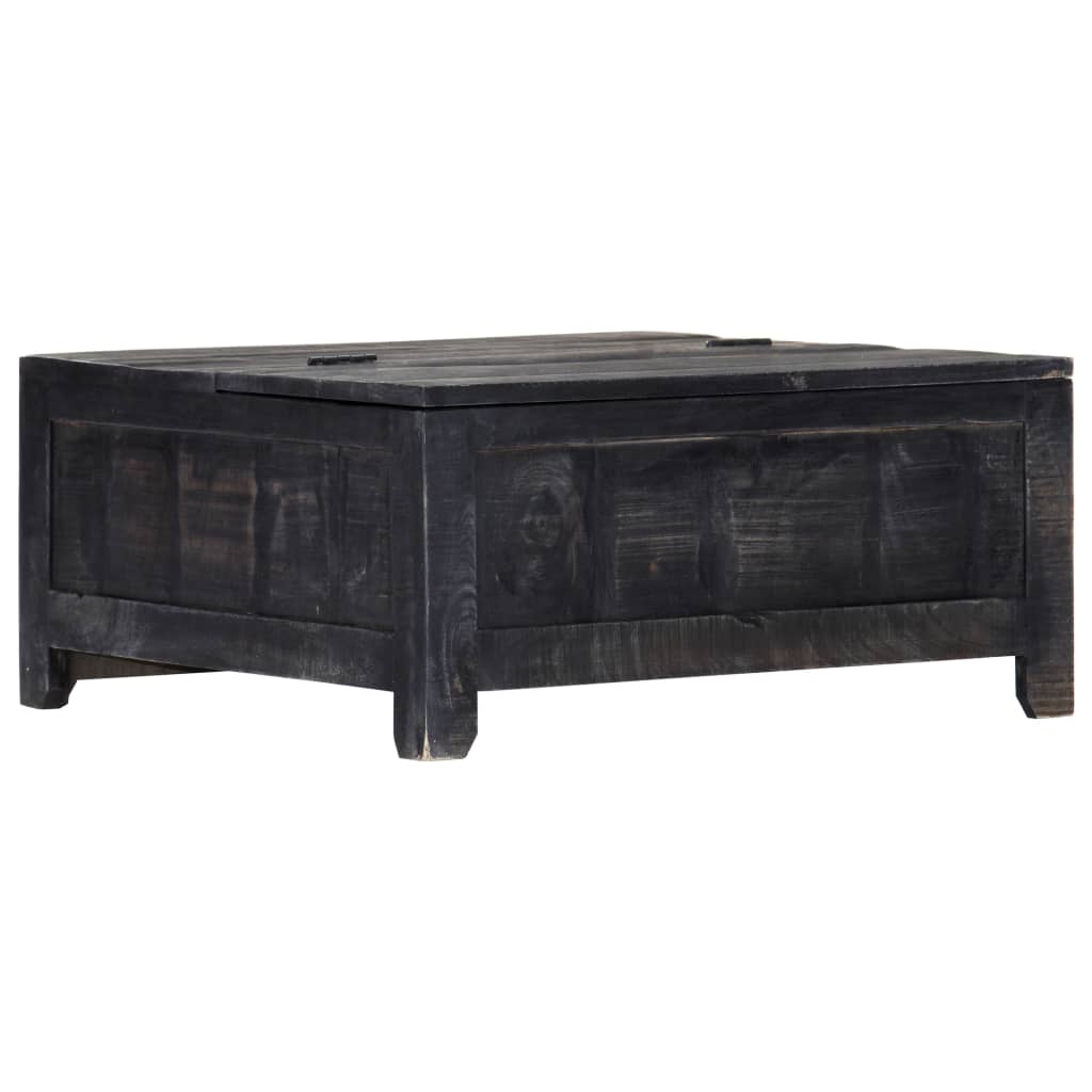 Salontafel 65x65x30 cm massief mangohout zwart is nu te koop bij PeponiXL, paradijselijk wonen!