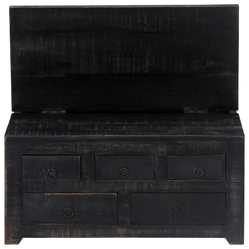 Salontafel 65x65x30 cm massief mangohout zwart is nu te koop bij PeponiXL, paradijselijk wonen!