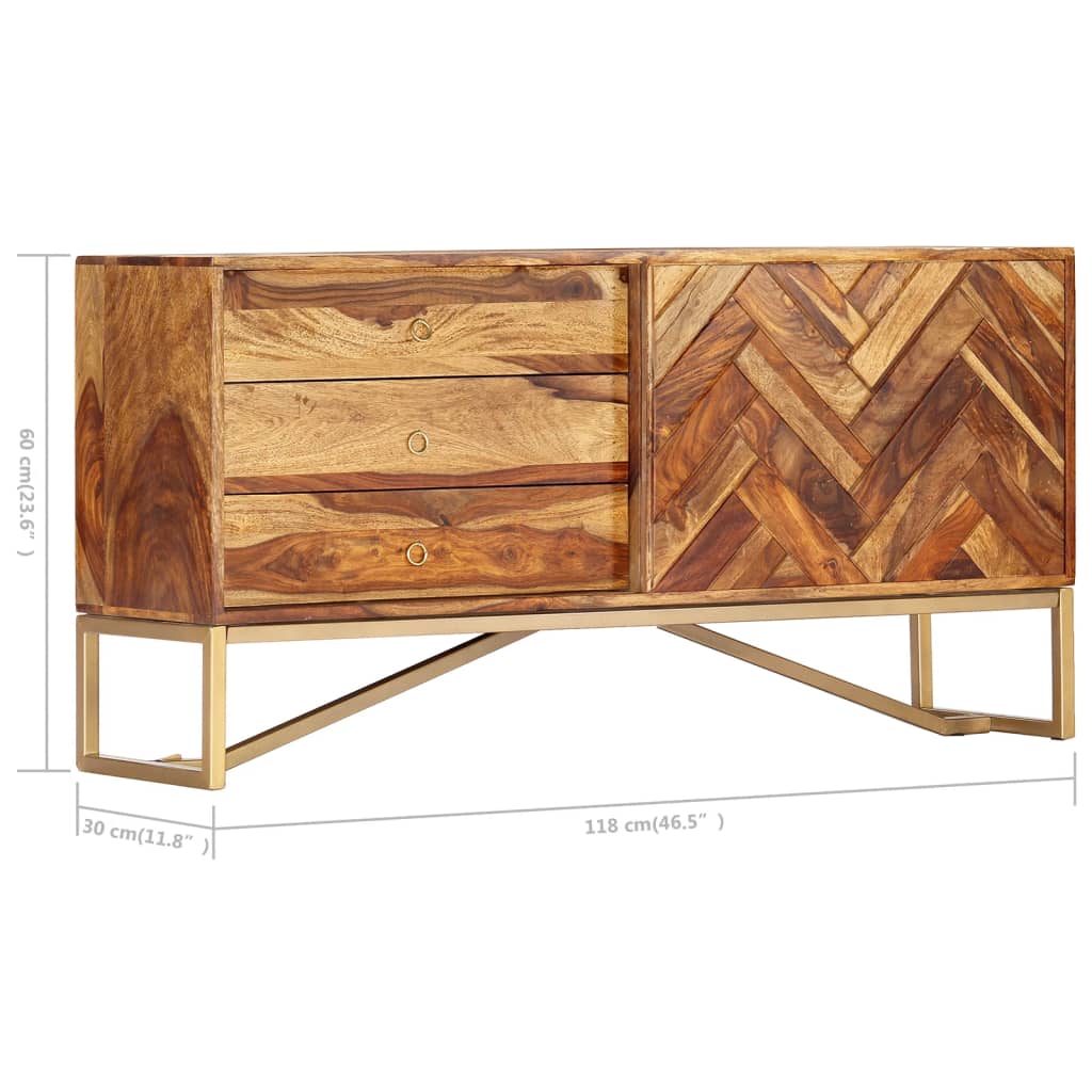 Dressoir 118x30x60 cm massief acaciahout is nu te koop bij PeponiXL, paradijselijk wonen!