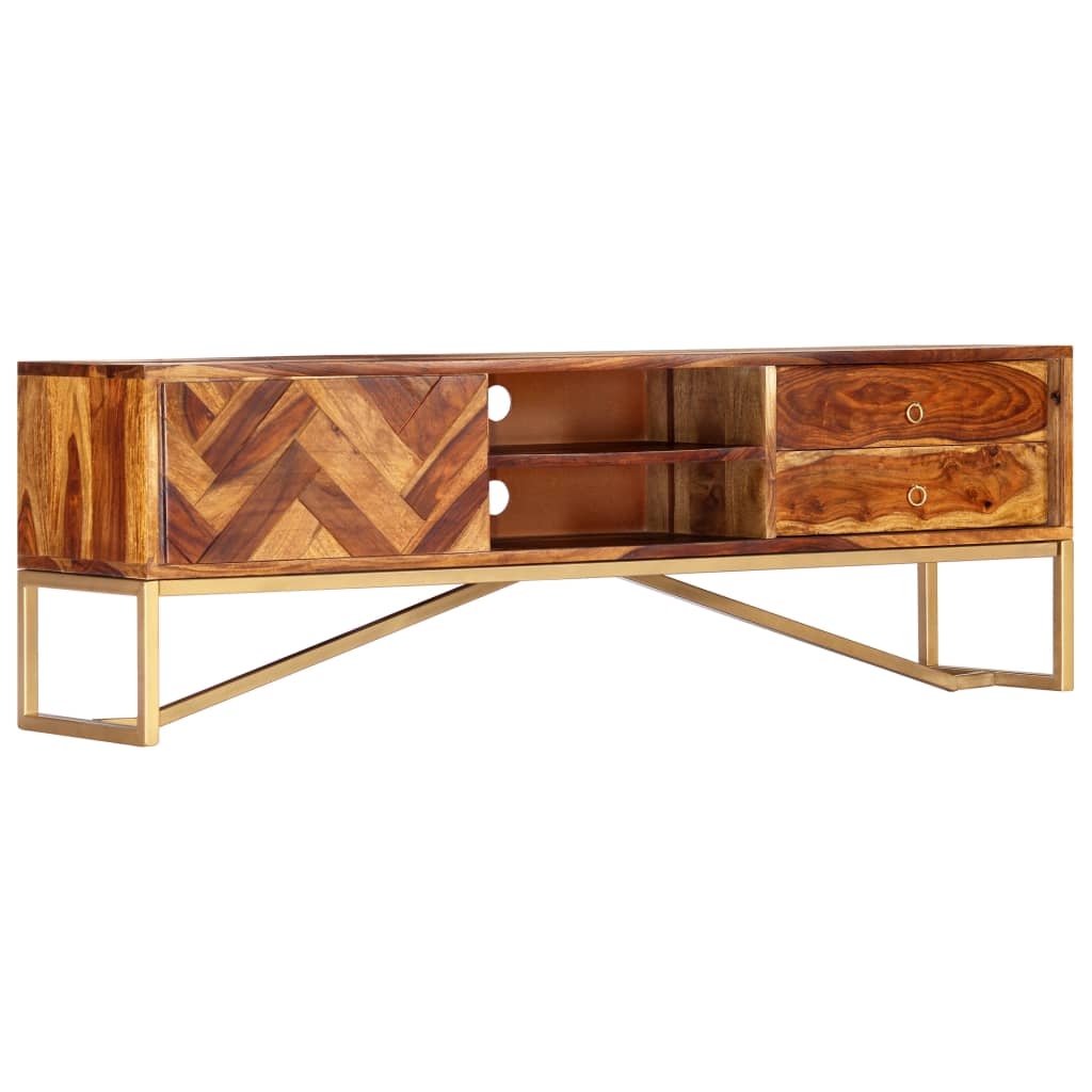Tv-meubel 140x30x45 cm massief acaciahout is nu te koop bij PeponiXL, paradijselijk wonen!