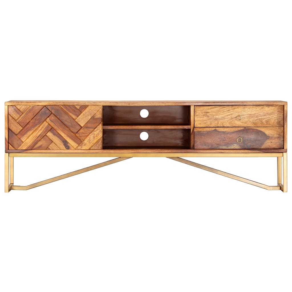 Tv-meubel 140x30x45 cm massief acaciahout is nu te koop bij PeponiXL, paradijselijk wonen!