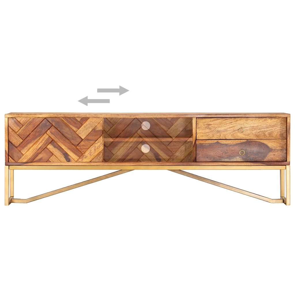Tv-meubel 140x30x45 cm massief acaciahout is nu te koop bij PeponiXL, paradijselijk wonen!
