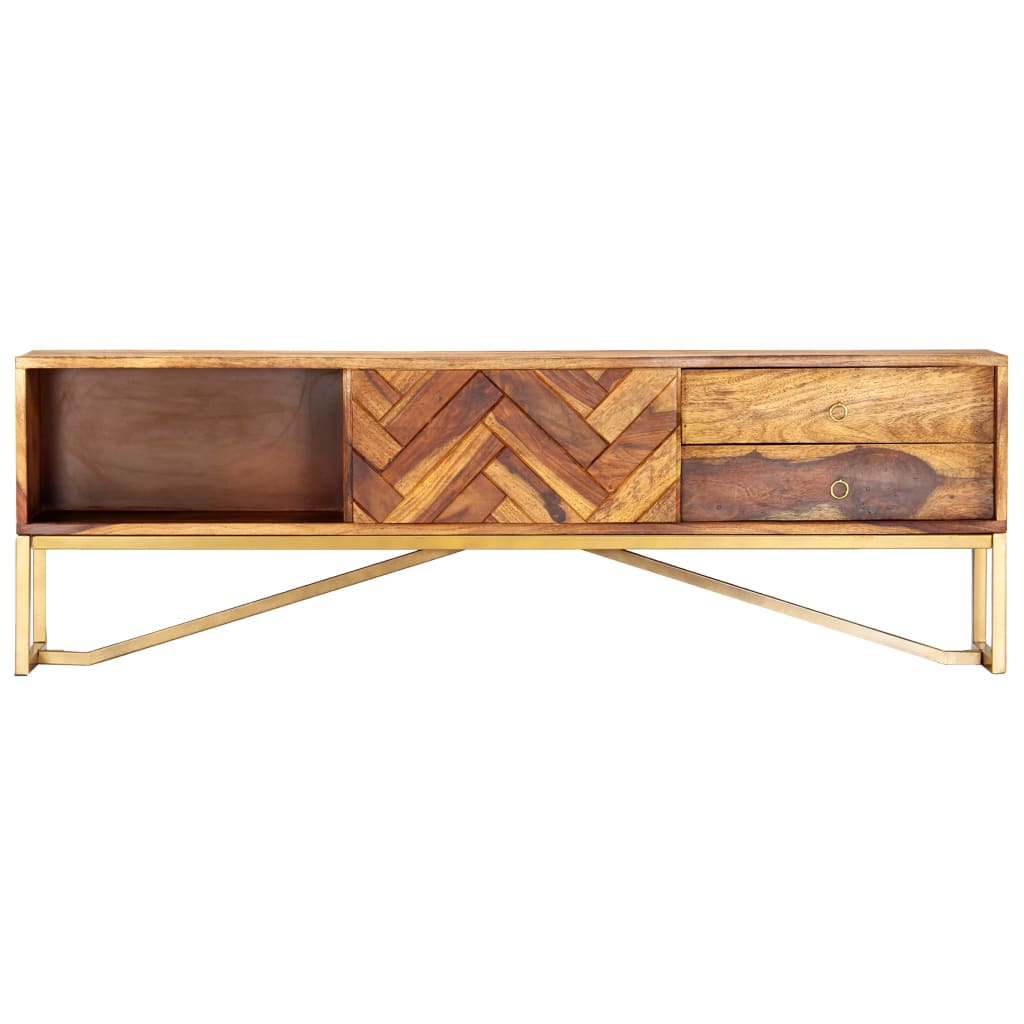 Tv-meubel 140x30x45 cm massief acaciahout is nu te koop bij PeponiXL, paradijselijk wonen!