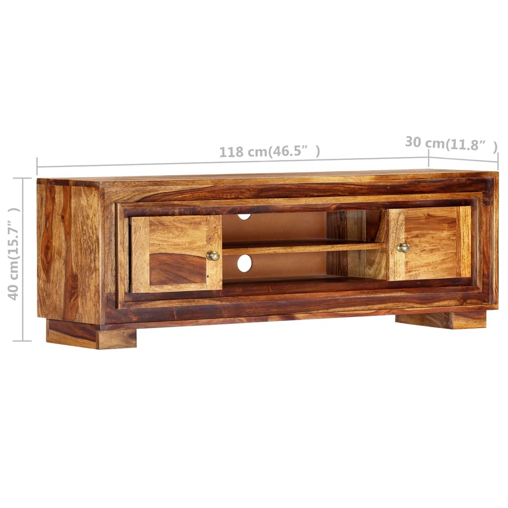 TV-meubel 118x30x40 cm massief acaciahout is nu te koop bij PeponiXL, paradijselijk wonen!
