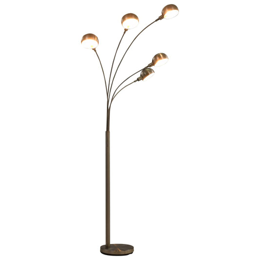 Lamp staand 5xE14 200 cm zilverkleurig is nu te koop bij PeponiXL, paradijselijk wonen!