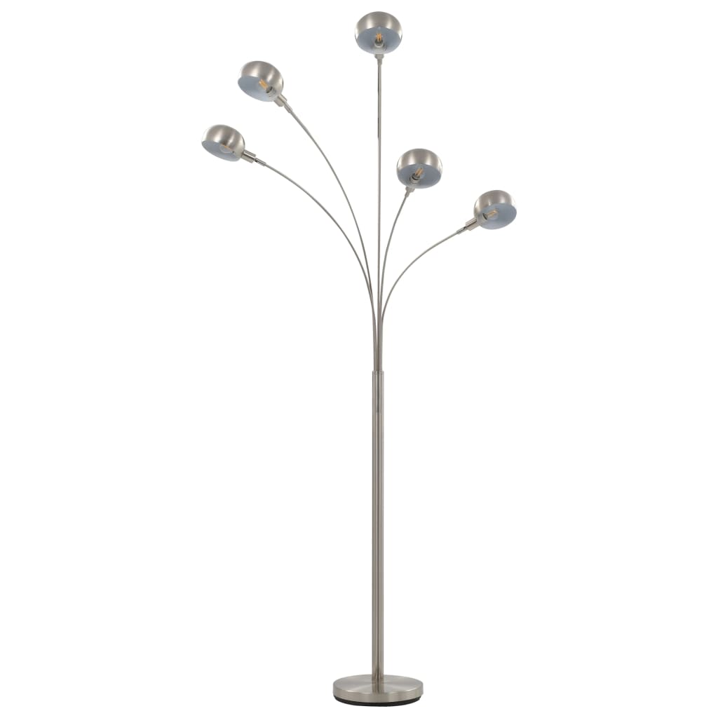 Lamp staand 5xE14 200 cm zilverkleurig is nu te koop bij PeponiXL, paradijselijk wonen!